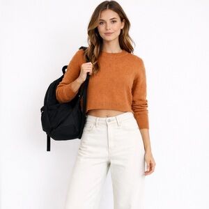 Derek Lam 10 Crosby Quentin Bubble Knit Crop Sweater Sz Medium🧡